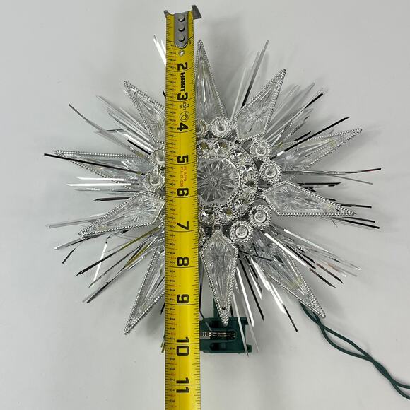GE 21-Light Silver Jewel Tree Topper 9" Starburst Lighted Plug-In Holiday Decor - Picture 7 of 9
